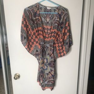 Drawstring paisley dress